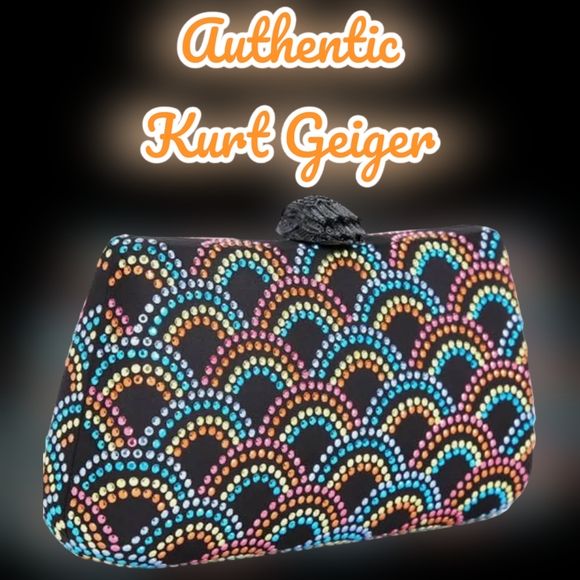 Kurt Geiger London (NWT) I Rainbow Crystal Clutch I Dust Bag - Picture 3 of 11